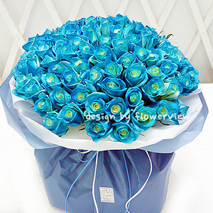 장미꽃다발 블루(파랑) 100송이 프로포즈 선물