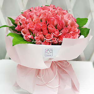 장미꽃 100송이 꽃다발 핑크  프로포즈 선물